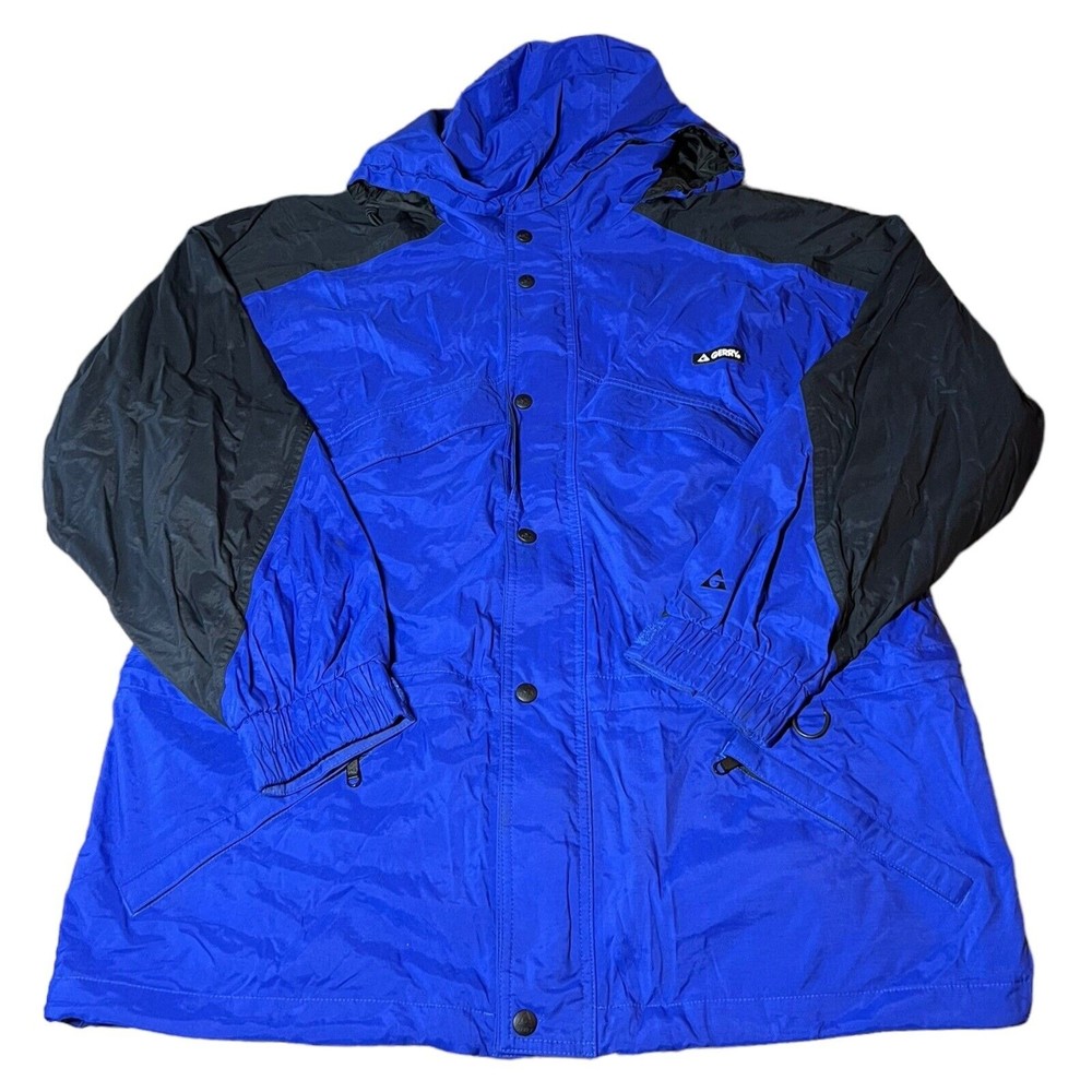 Gerry Insulated Winter Ski Snow Waterproof Snap/Zip Blue Jacket Men’s Size L